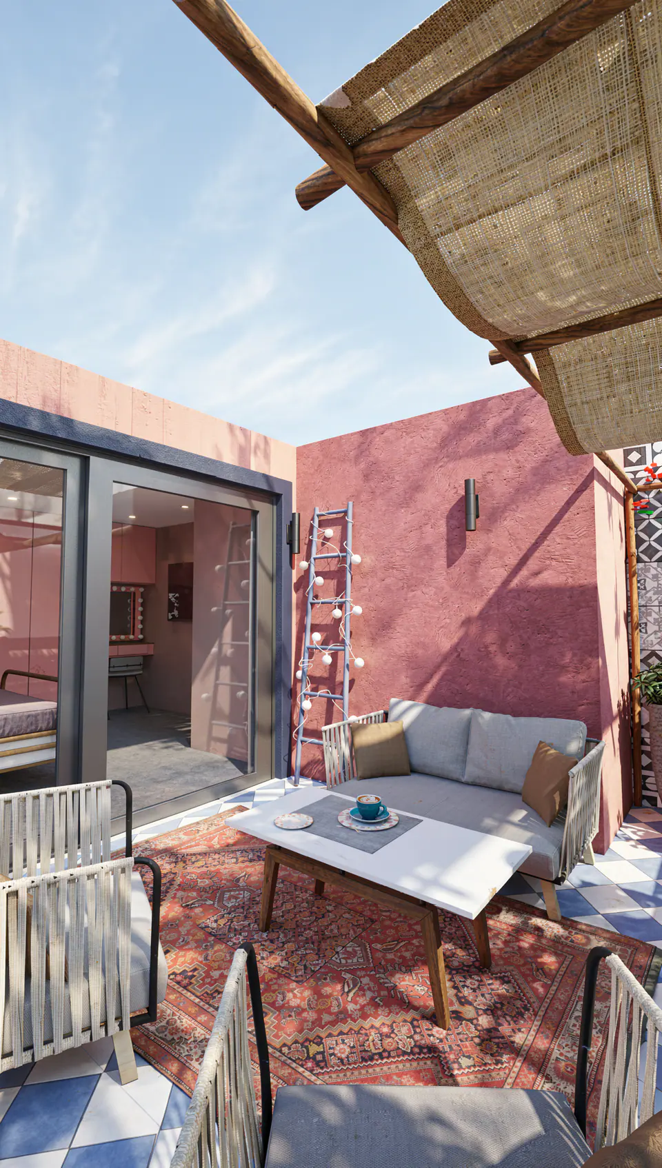 Render 3D 6 de 9 · Dúplex Mediterráneo, reforma integral en Villa Ballester, Buenos Aires