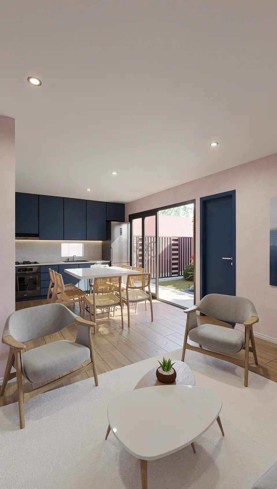 Render 3D 3 de 9 · Dúplex Mediterráneo, reforma integral en Villa Ballester, Buenos Aires