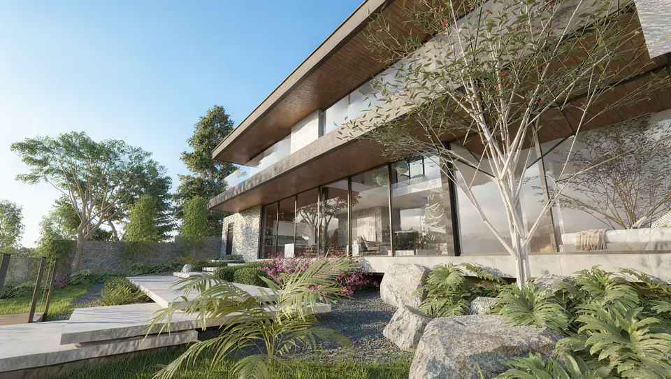 Render 3D 2 de 10 · Nahuel Huapi, vivienda unifamiliar frente al lago en San Carlos de Bariloche