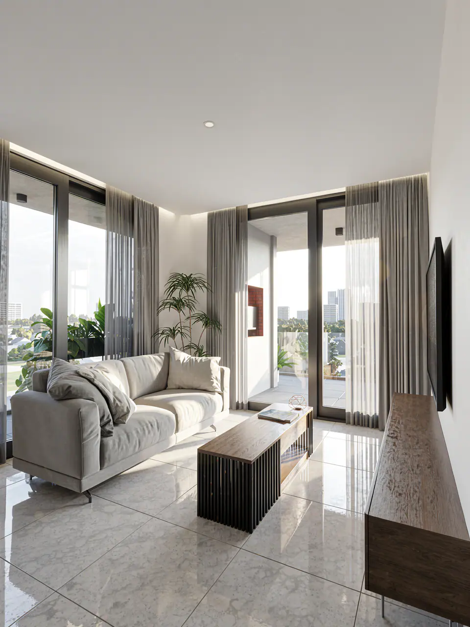 Render 3D 12 de 14 · Fabrik Hauser 1, edificio residencial en Lanús, Buenos Aires