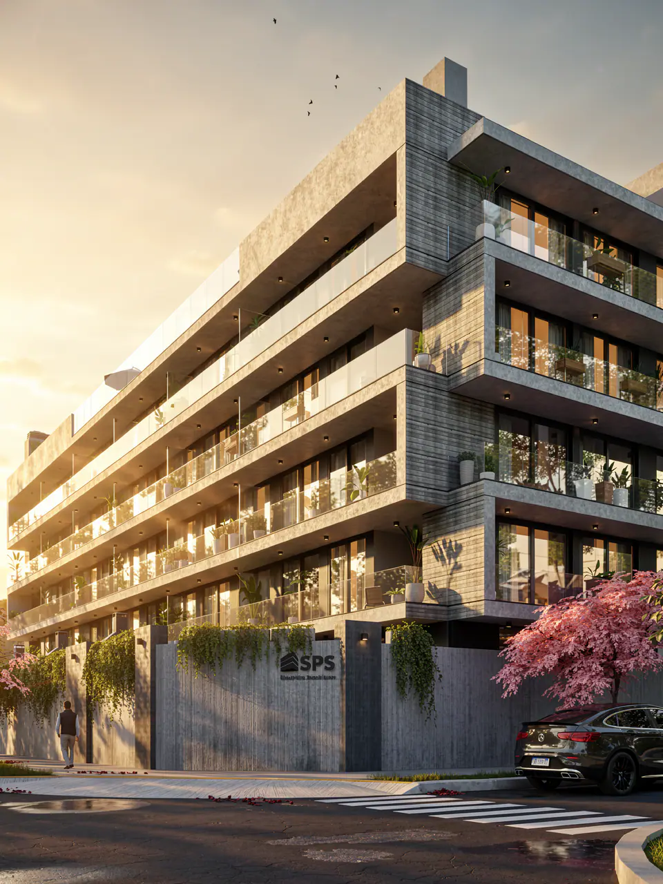 Render 3D 2 de 14 · Fabrik Hauser 1, edificio residencial en Lanús, Buenos Aires