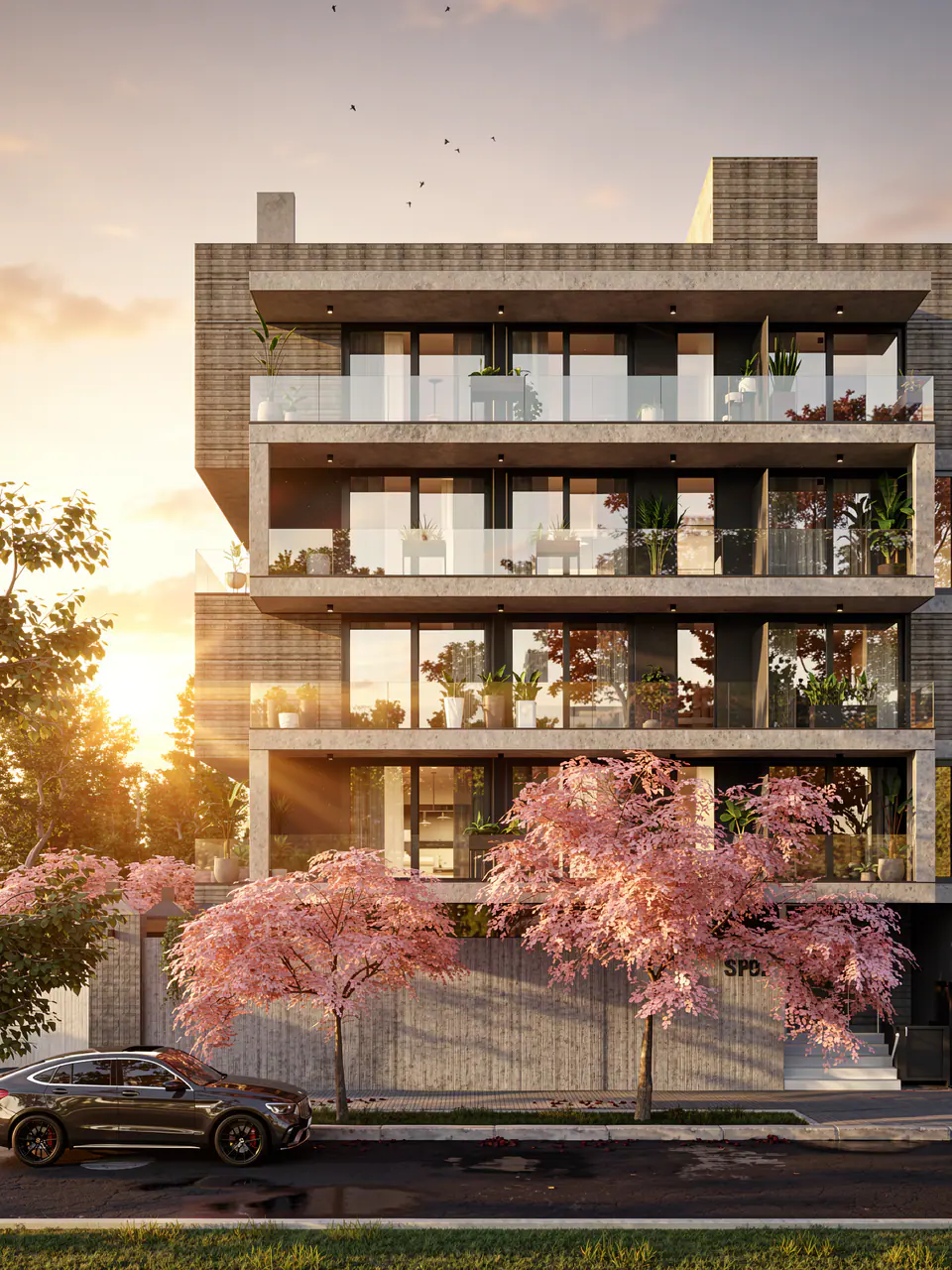 Render 3D 3 de 14 · Fabrik Hauser 1, edificio residencial en Lanús, Buenos Aires
