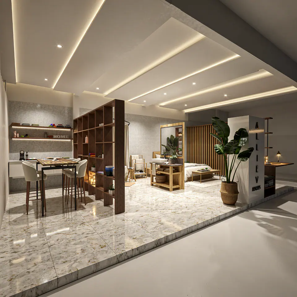 Render 3D 2 de 5 · Home Deco, showroom comercial en Buenos Aires